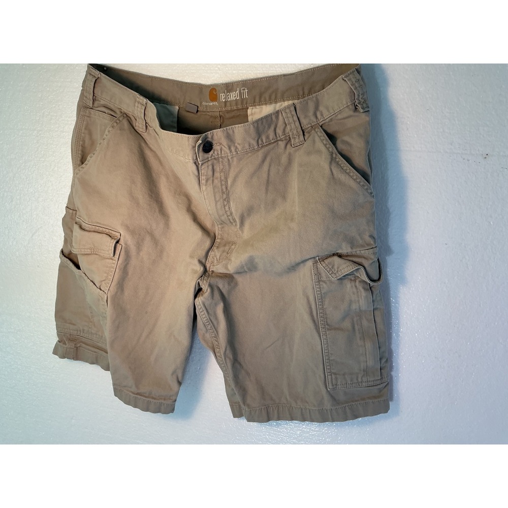 Carhartt Relaxed Fit Cargo Shorts Mens 42 Tan Khaki Cotton Canvas  Utility